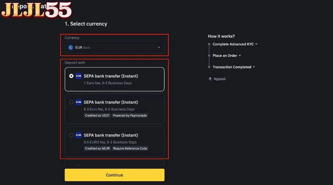 Simple steps for JLJL55 Deposit